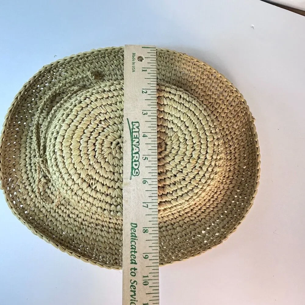 Scala Collection NWOT Women's Tan Crocheted Raffia Packable Straw Sunhat O/S